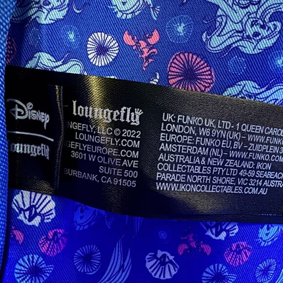 NWT Disney Parks x LOUNGEFLY The Little Mermaid Ariel Scene Mini Backpack RARE - Picture 10 of 10